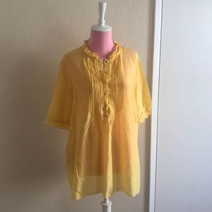 Elie Tahari Yellow Blouse Size L